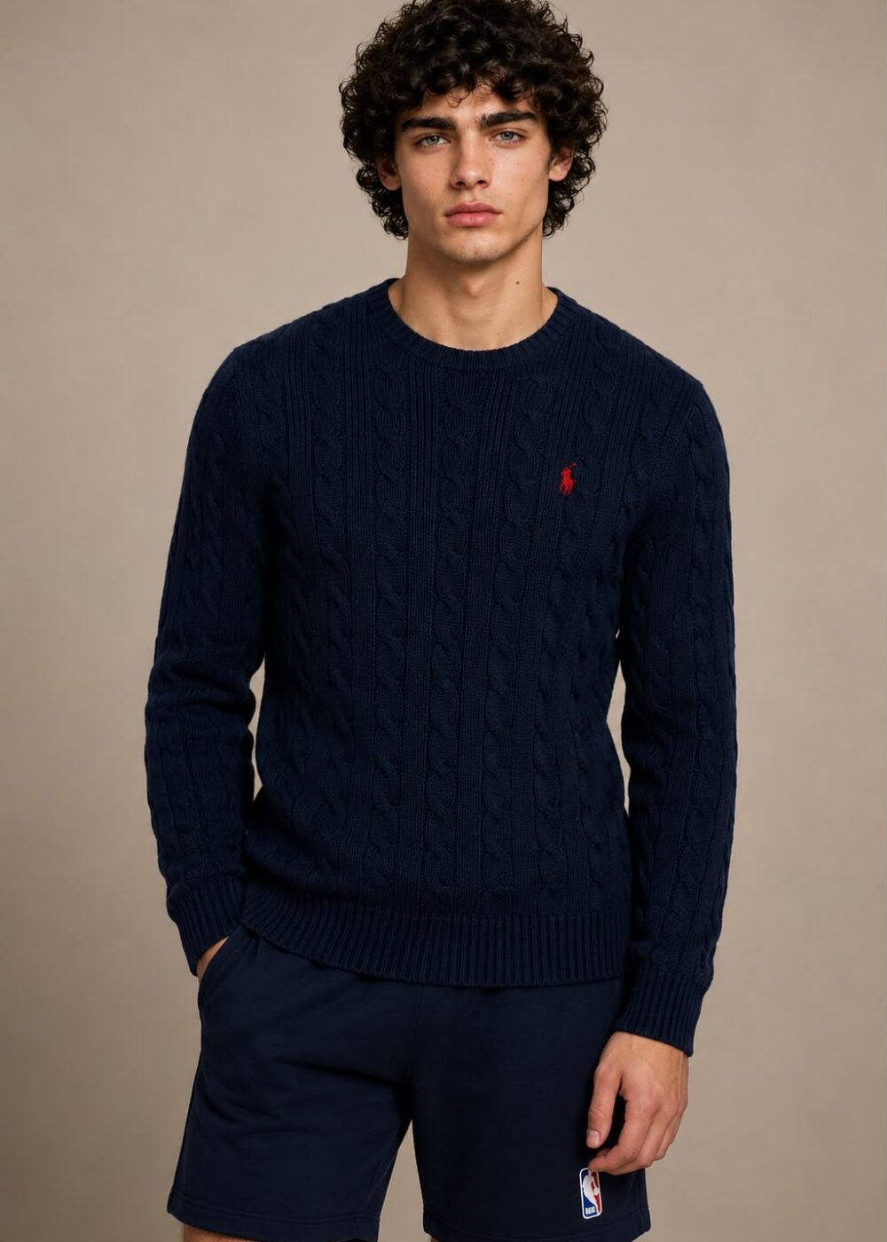 Polo Ralph Lauren Camisola de malha trançada em algodão