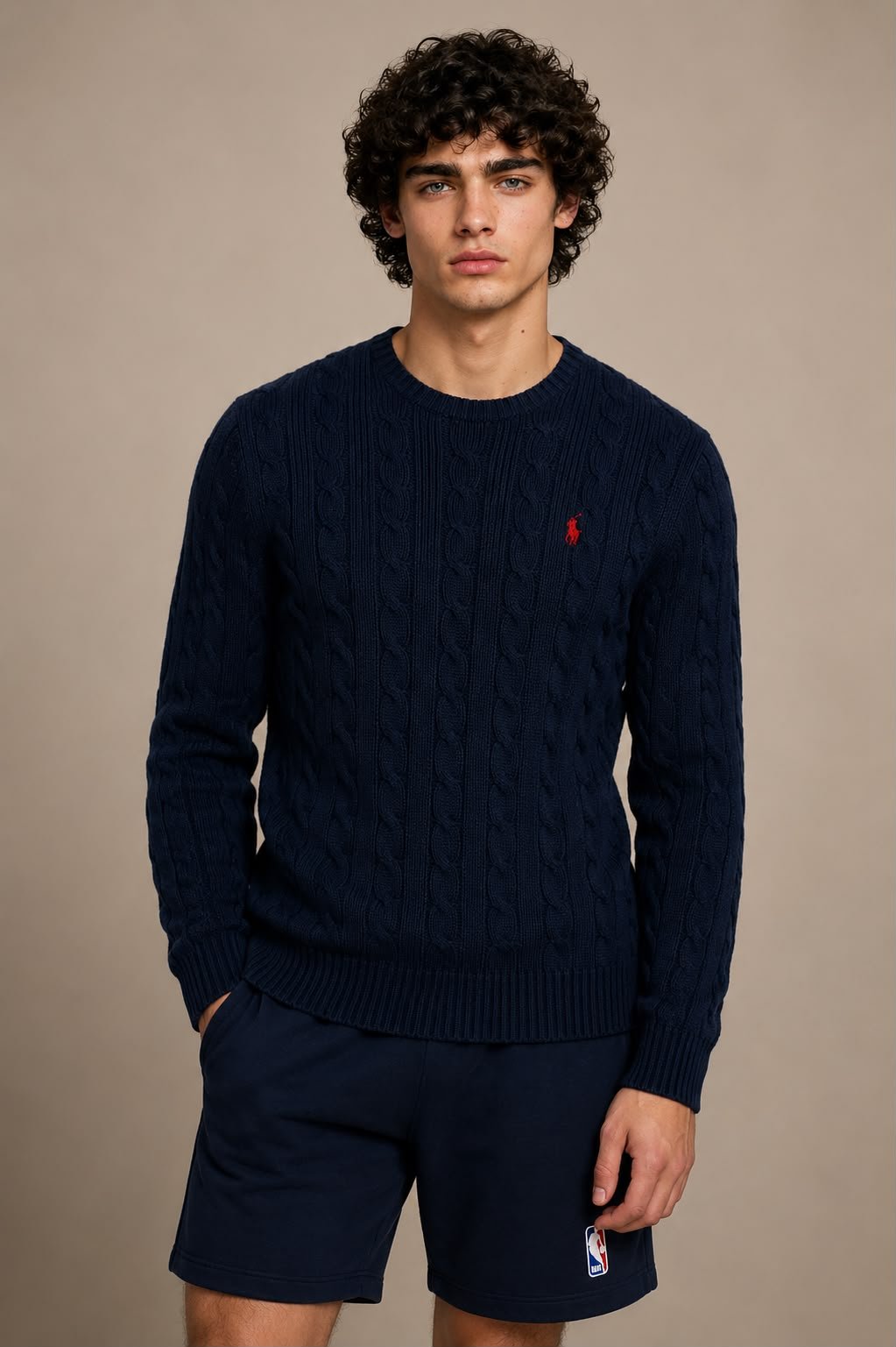 Polo Ralph Lauren Camisola de malha trançada em algodão