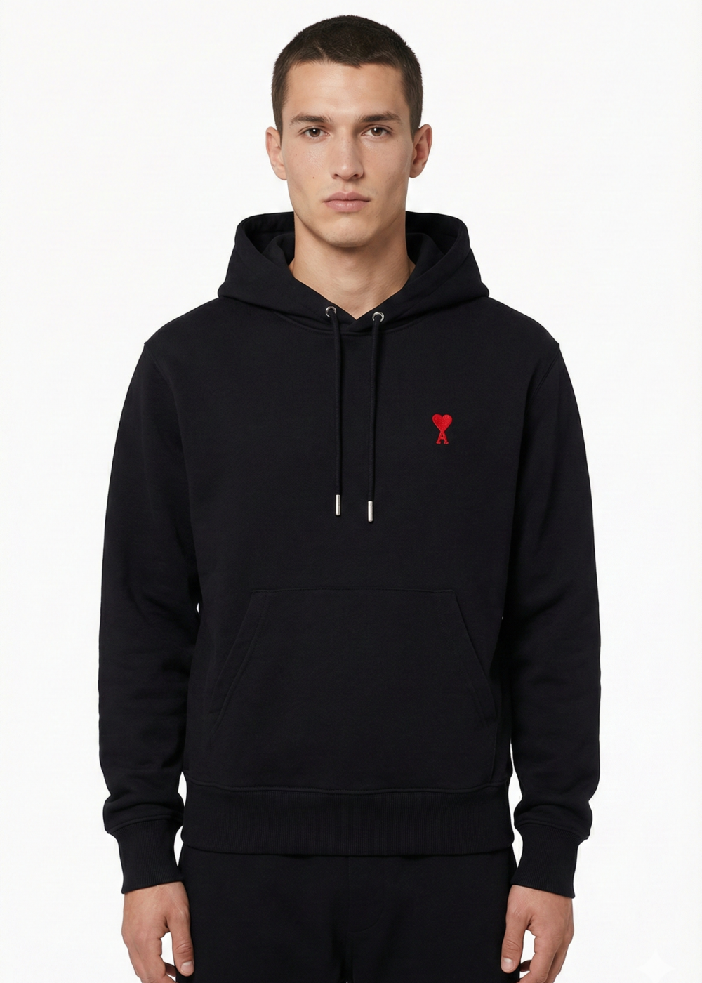 AMI PARIS Small Red Ami De Coeur Hoodie