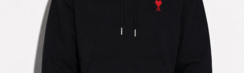AMI PARIS Small Red Ami De Coeur Hoodie
