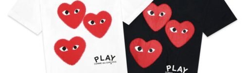 CDG Play Triple Splash Hearts T-Shirt