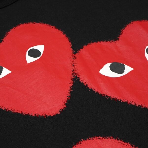 CDG Play Triple Splash Hearts T-Shirt - Image 2