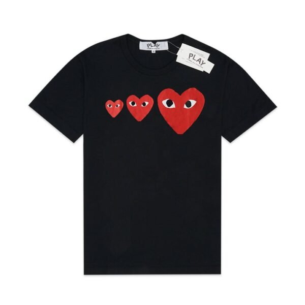 CDG Play Horizontal Hearts T-Shirt - Image 2