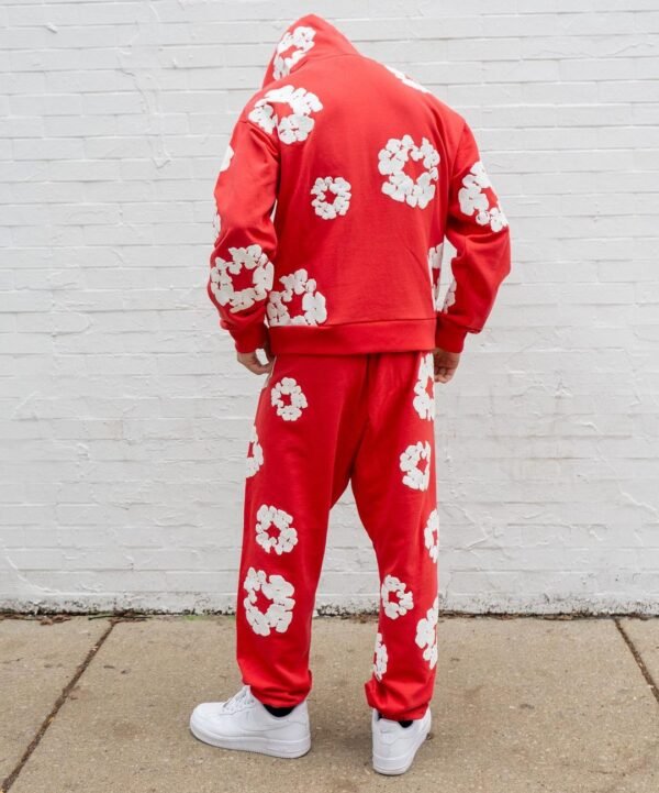 Denim Tears printed "Cotton Wreath" Red hoodie - Image 2