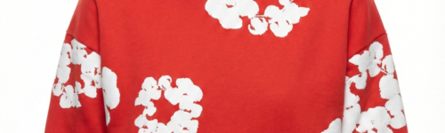 Denim Tears printed "Cotton Wreath" Red hoodie