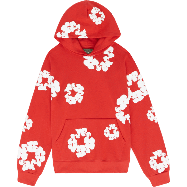 Denim Tears printed "Cotton Wreath" Red hoodie