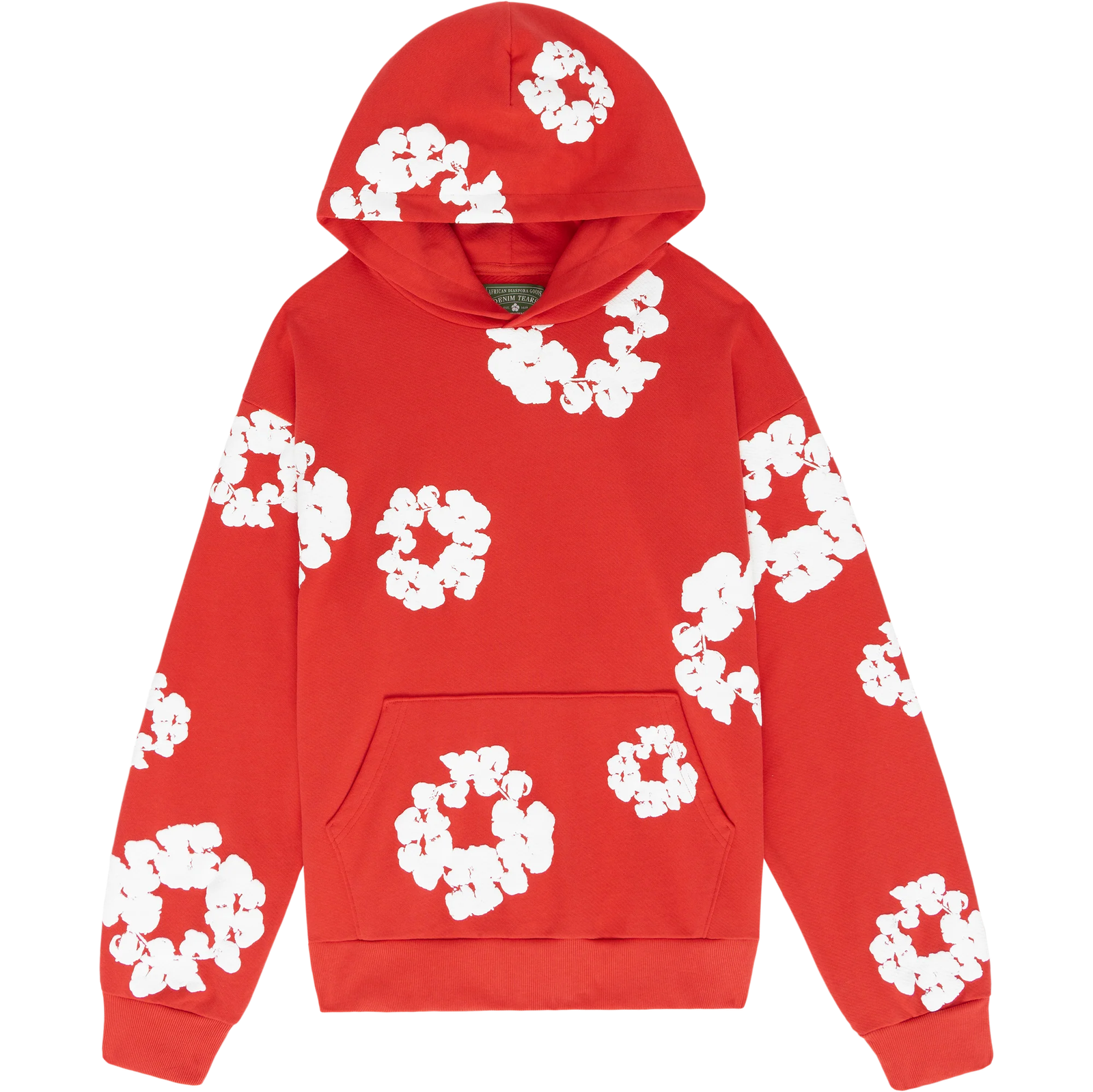 Denim Tears printed "Cotton Wreath" Red hoodie