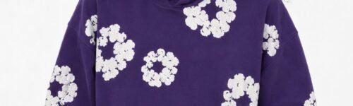 Denim Tears printed "Cotton Wreath" Purple hoodie