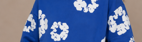 Denim Tears printed "Cotton Wreath" Blue hoodie