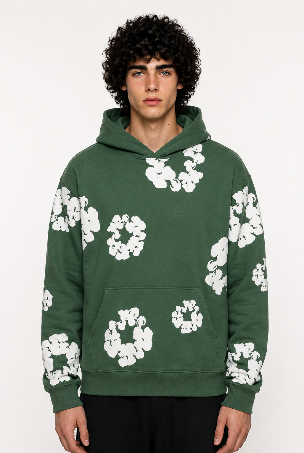 Denim Tears printed "Cotton Wreath" Green hoodie