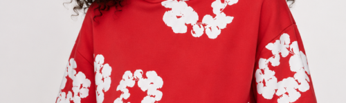Denim Tears printed "Cotton Wreath" Red hoodie