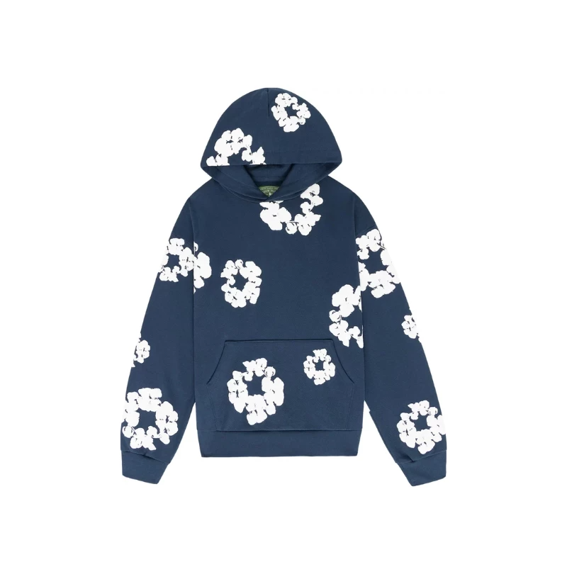 Denim Tears printed "Cotton Wreath" Navy Blue hoodie