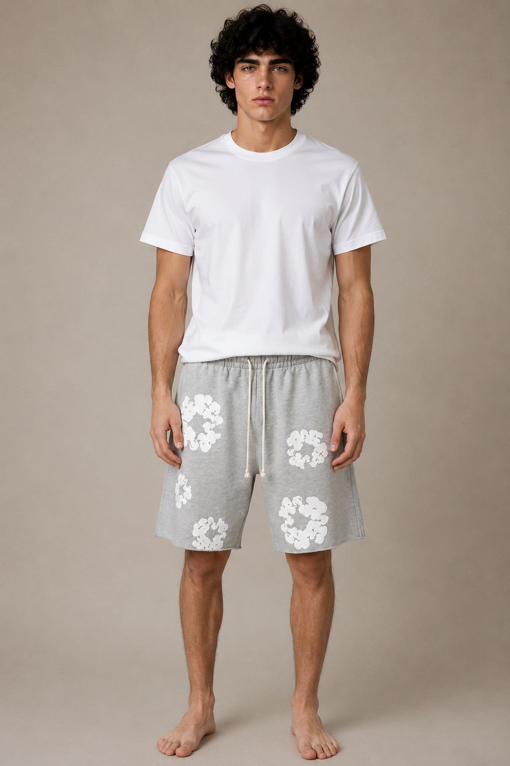 Denim Tears The Cotton Wreath Shorts - Grey
