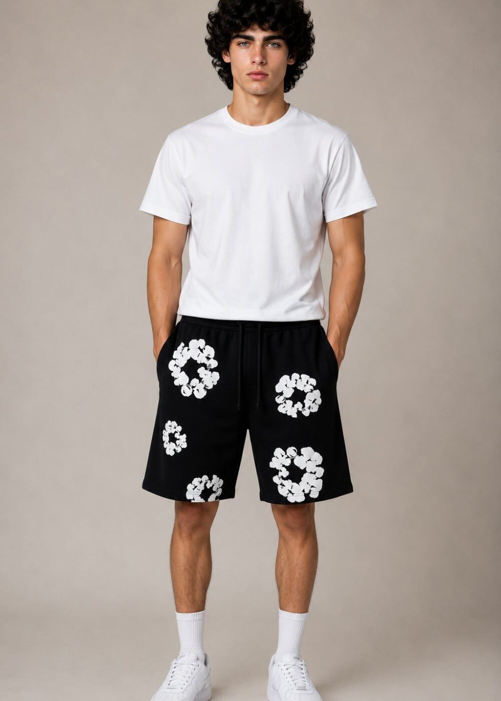 Denim Tears The Cotton Wreath Shorts Black