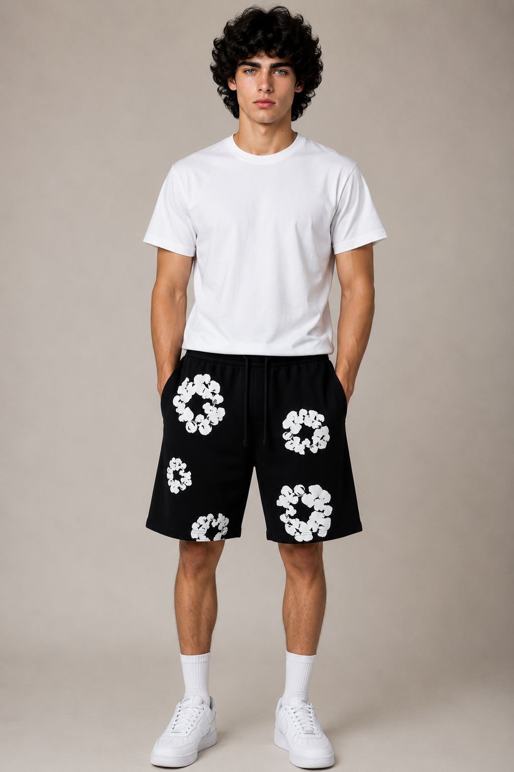 Denim Tears The Cotton Wreath Shorts Black