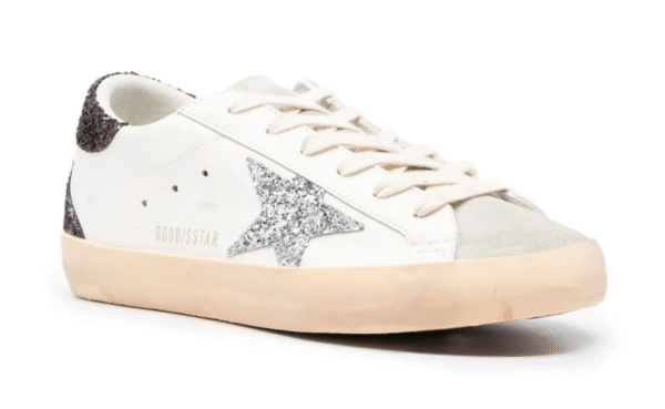 Golden Goose Super-Star 'Silver star and brown glitter' - Image 3
