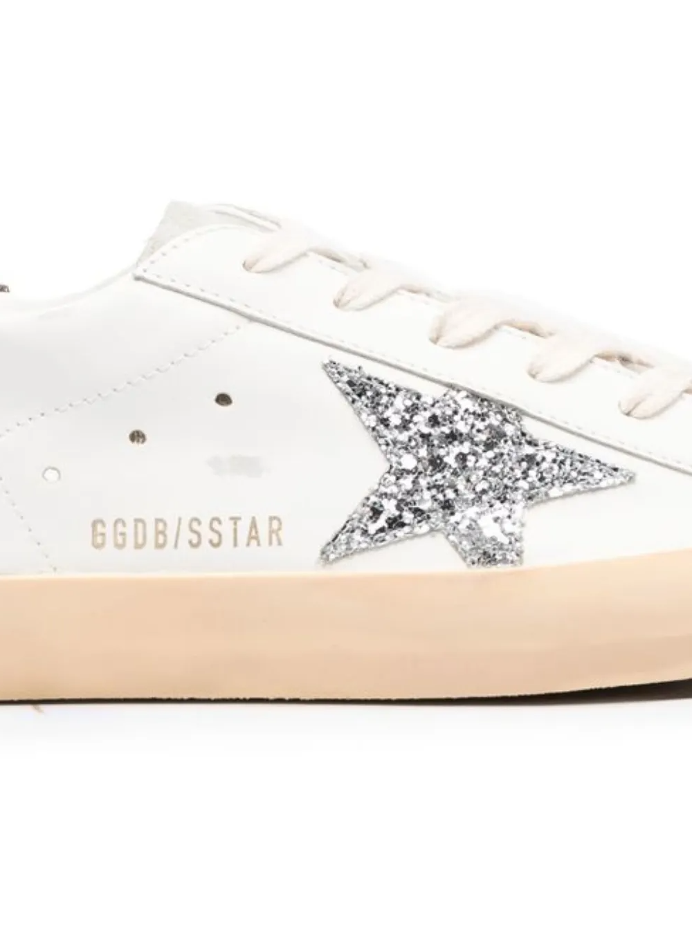 Golden Goose Super-Star 'Silver star and brown glitter'