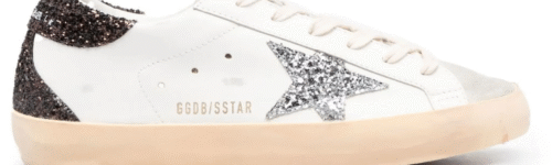 Golden Goose Super-Star 'Silver star and brown glitter'