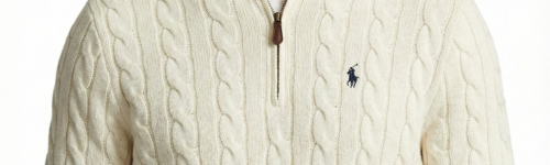 Polo Ralph Lauren Camisola Quarter Zip trançada em algodão