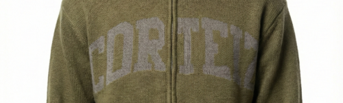 Corteiz 3m College Knit Zip Hoodie 'Olive