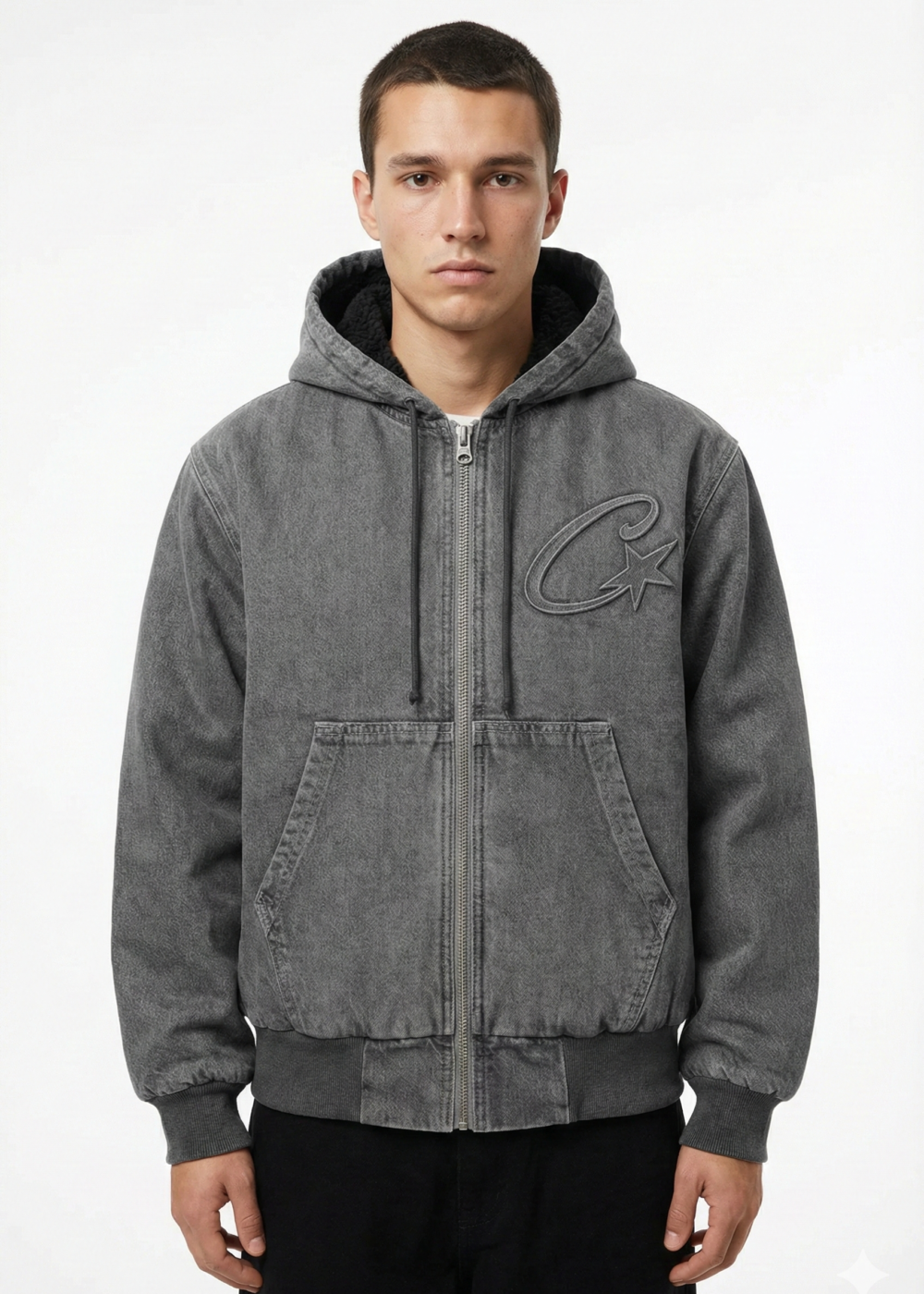 Corteiz Embossed C-Star Denim Work Jacket