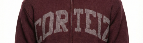 Corteiz 3m College Knit Zip Hoodie 'Wine