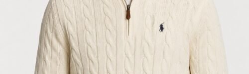 Polo Ralph Lauren Camisola Quarter Zip trançada em algodão
