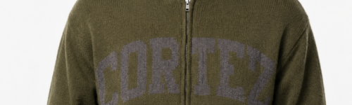 Corteiz 3m College Knit Zip Hoodie 'Olive