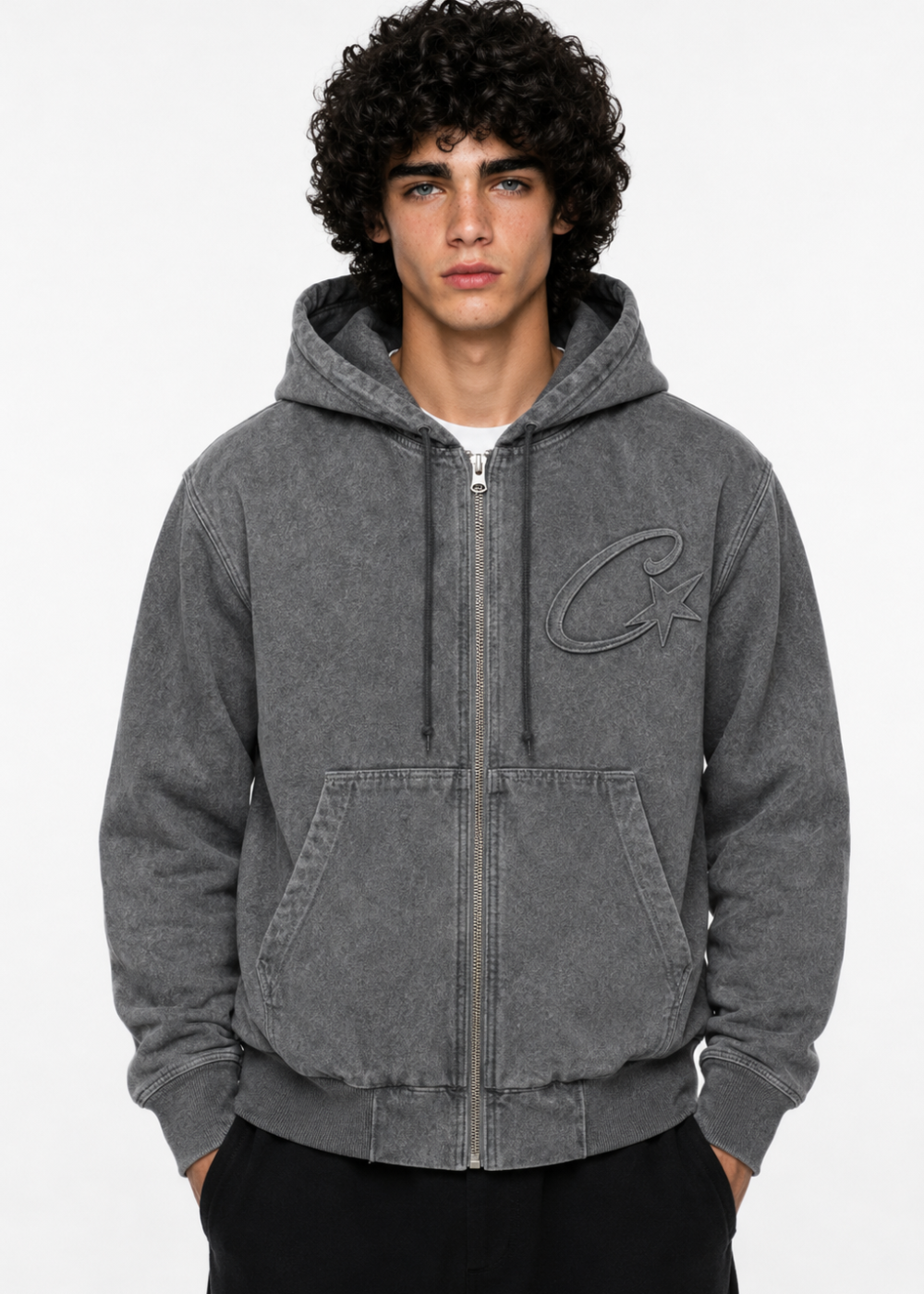 Corteiz Embossed C-Star Denim Work Jacket