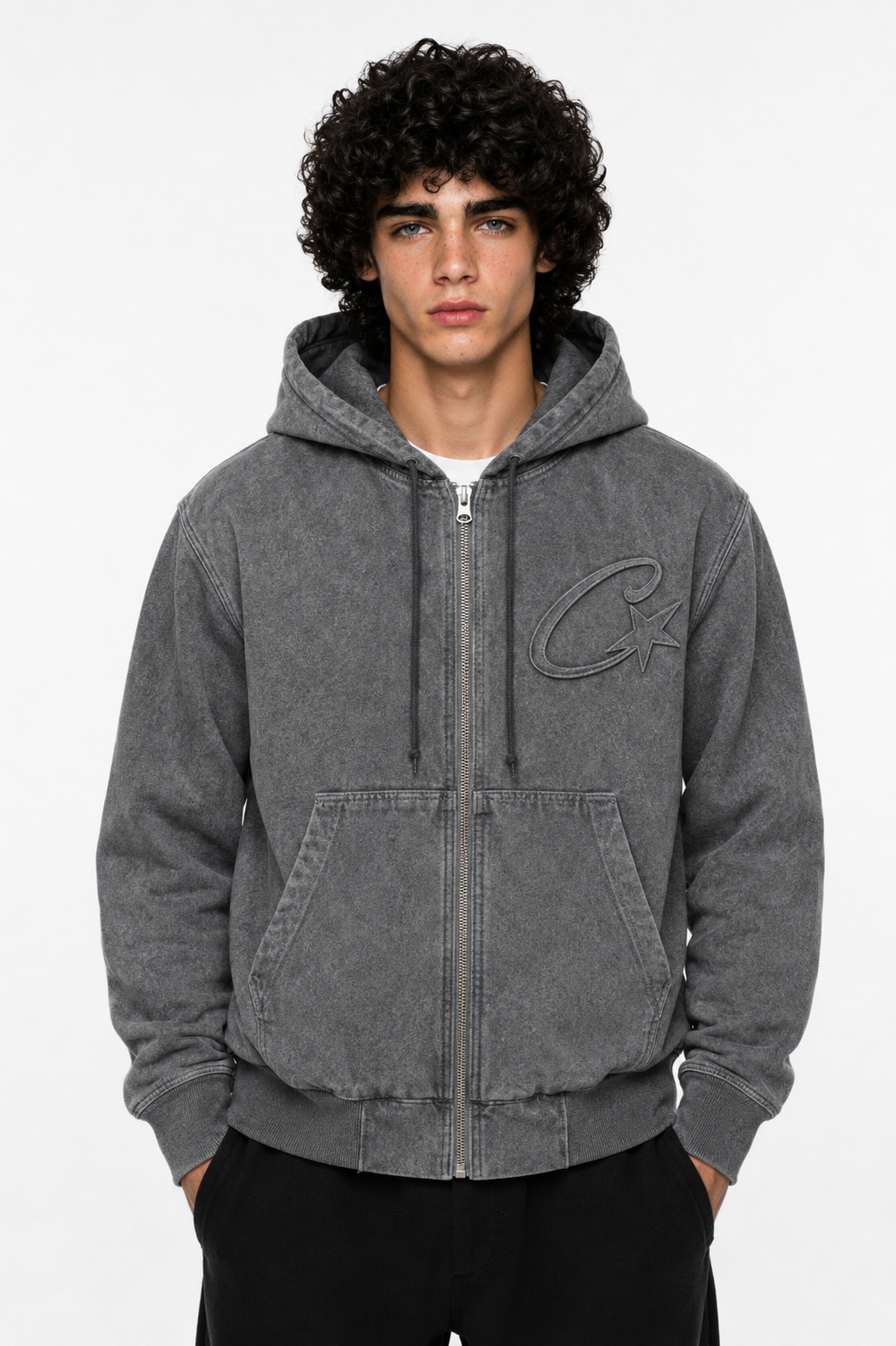 Corteiz Embossed C-Star Denim Work Jacket